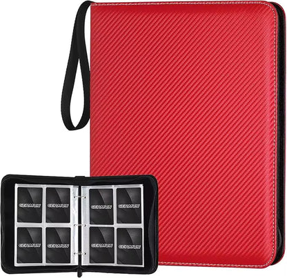 4 Pocket Card Binder, Premium Zip Trading Card Binder, 400 Double Sided Pocket PU Card Collection Binder, Collector Card Album