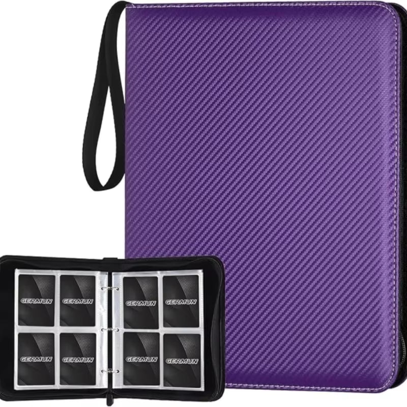 4 Pocket Card Binder, Premium Zip Trading Card Binder, 400 Double Sided Pocket PU Card Collection Binder, Collector Card Album