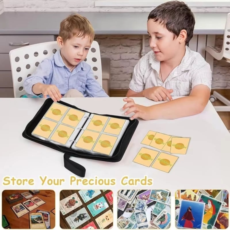 4 Pocket Card Binder, Premium Zip Trading Card Binder, 400 Double Sided Pocket PU Card Collection Binder, Collector Card Album