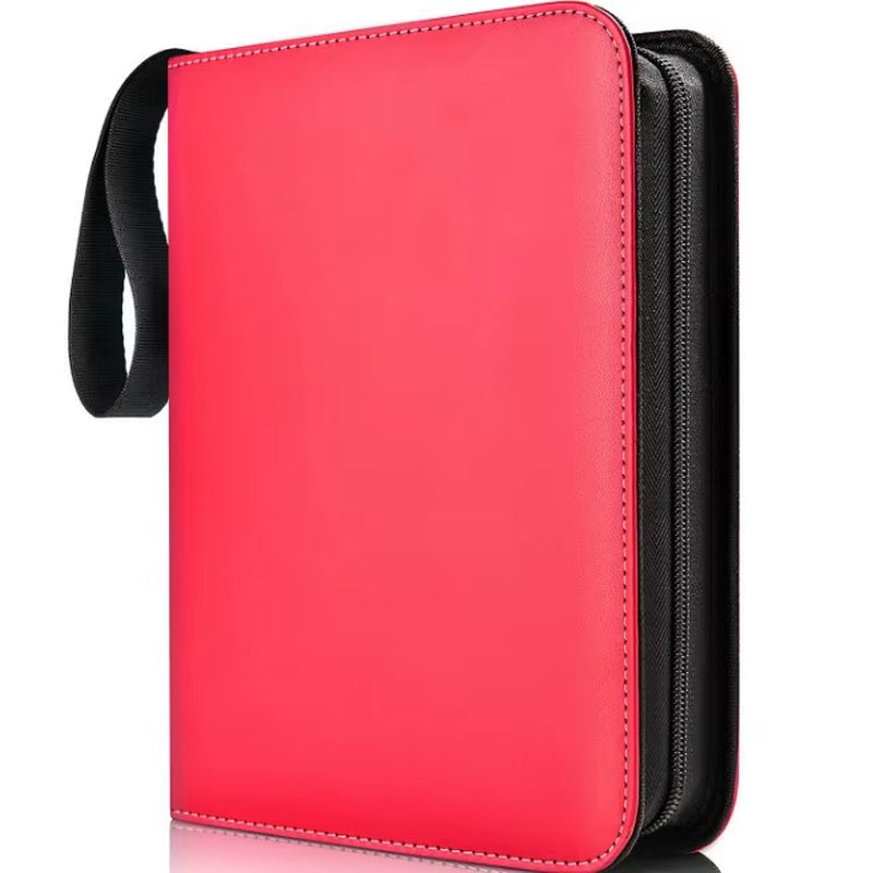 4 Pocket Card Binder, Premium Zip Trading Card Binder, 400 Double Sided Pocket PU Card Collection Binder, Collector Card Album