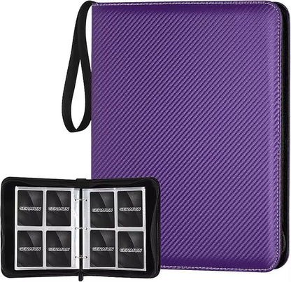 4 Pocket Card Binder, Premium Zip Trading Card Binder, 400 Double Sided Pocket PU Card Collection Binder, Collector Card Album