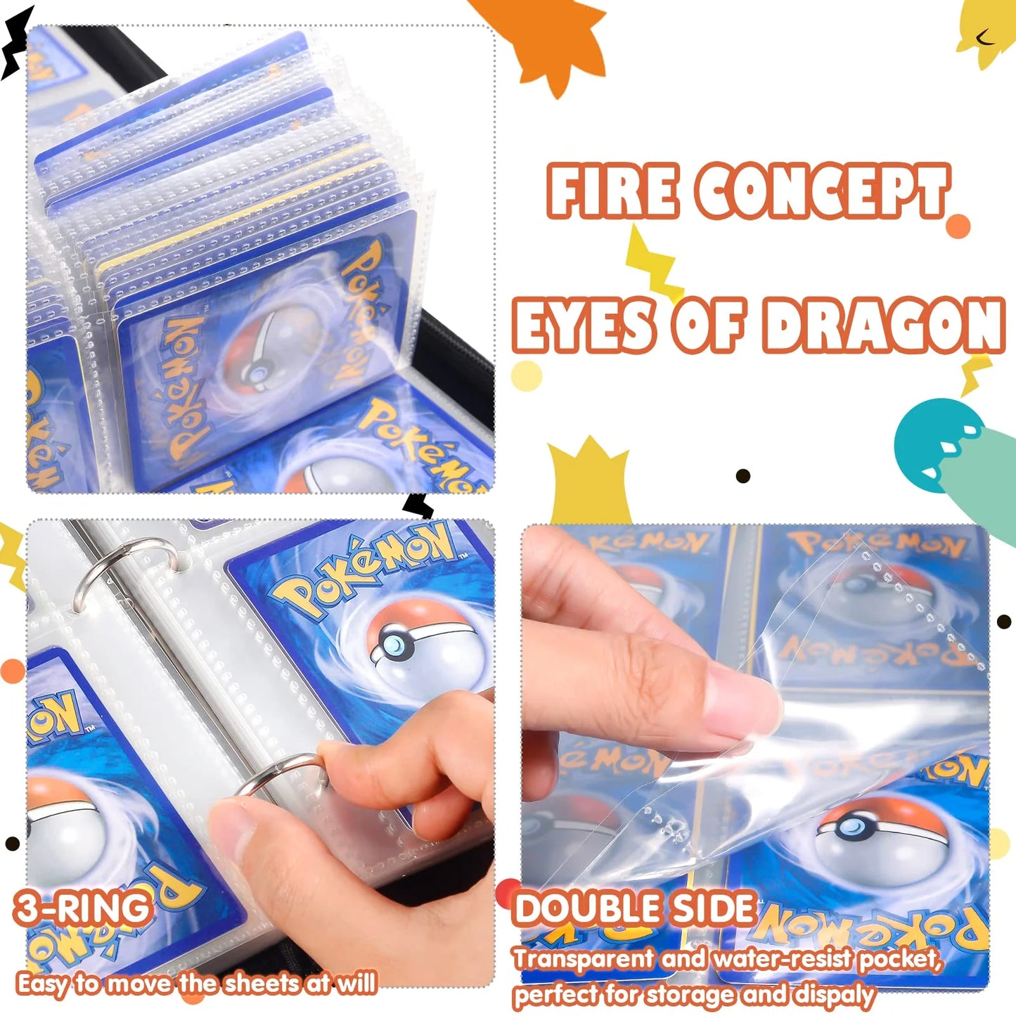 Trading Card Binder,9 Pocket Card Collection Album with 720 Top Loading Pockets,Sturdy Card Folder Holder for Tcg,Mtg,Sport Cards,Game Cards,Yugioh