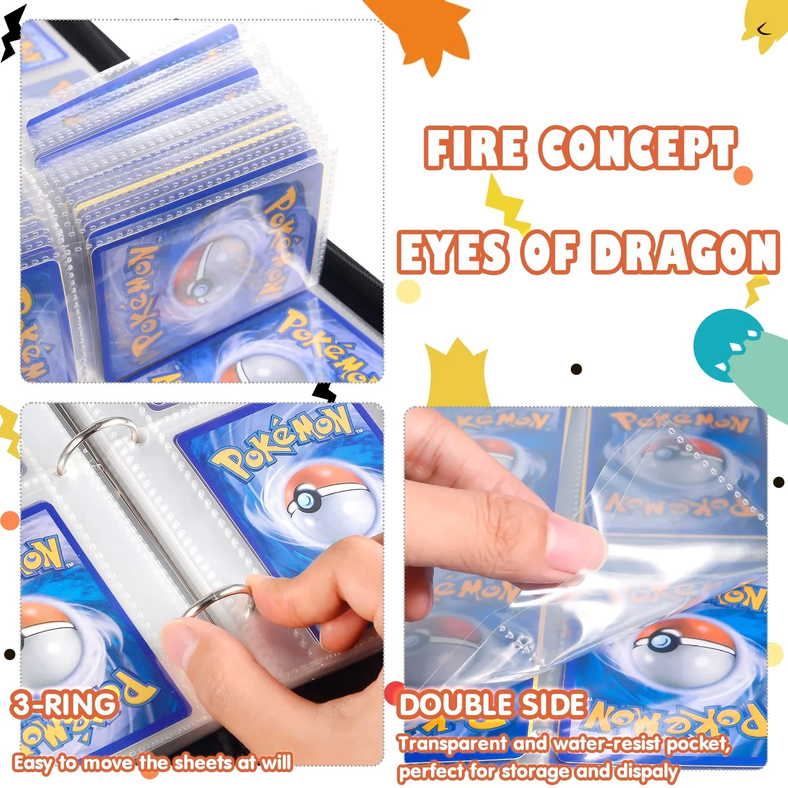 Trading Card Binder,9 Pocket Card Collection Album with 720 Top Loading Pockets,Sturdy Card Folder Holder for Tcg,Mtg,Sport Cards,Game Cards,Yugioh