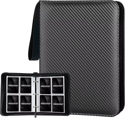 4 Pocket Card Binder, Premium Zip Trading Card Binder, 400 Double Sided Pocket PU Card Collection Binder, Collector Card Album