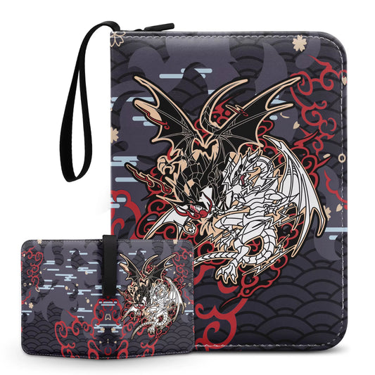 Yugioh TCG GAME Card Binder Yu-Gi-Oh Red-Eyes Black Dragon Cards Holder Album 4-Pocket Trading Card Game Collection Card Holder